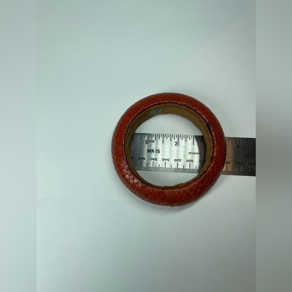 Vintage Retro bangle. Snakeskin leather look, made in India. - Picture 2 of 5